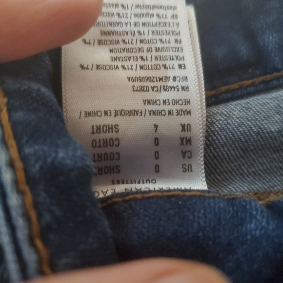 2 PAIR American Eagle Outfitters women's size 0 SHORT length ripped skinny jeans - Picture 7 of 9